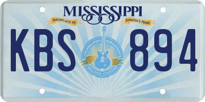 MS license plate KBS894
