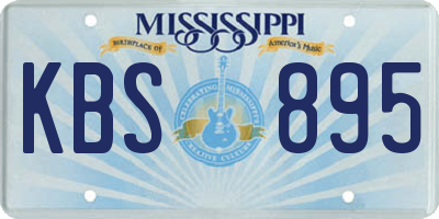 MS license plate KBS895
