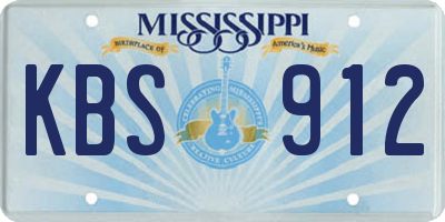 MS license plate KBS912