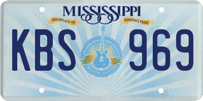 MS license plate KBS969