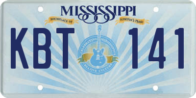 MS license plate KBT141
