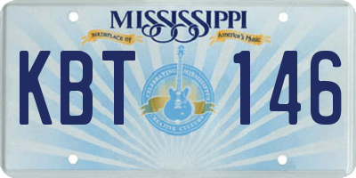 MS license plate KBT146