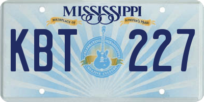 MS license plate KBT227
