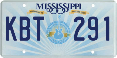 MS license plate KBT291