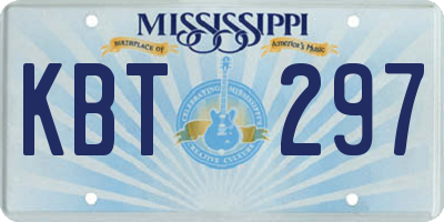MS license plate KBT297