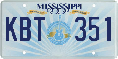 MS license plate KBT351