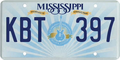 MS license plate KBT397