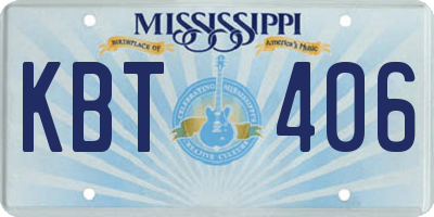 MS license plate KBT406