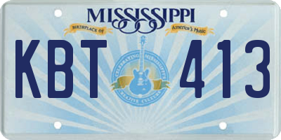 MS license plate KBT413