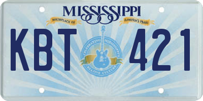 MS license plate KBT421