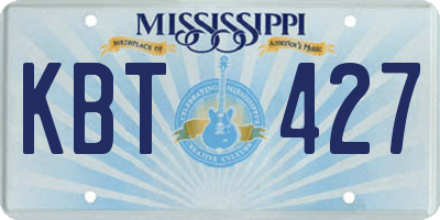 MS license plate KBT427