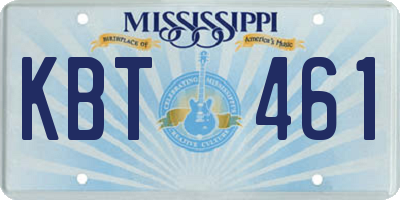 MS license plate KBT461