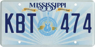MS license plate KBT474