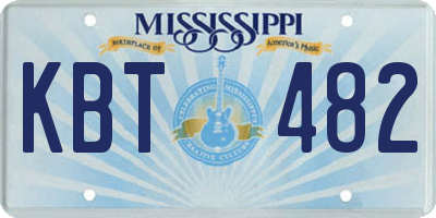 MS license plate KBT482
