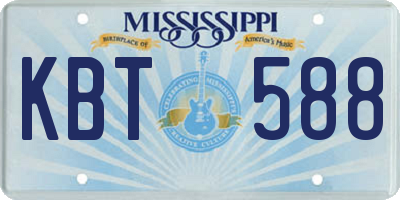 MS license plate KBT588