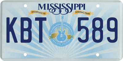 MS license plate KBT589