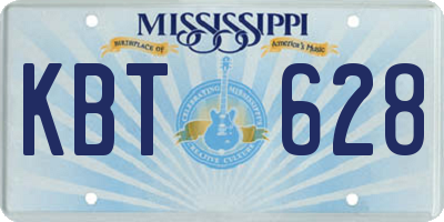 MS license plate KBT628