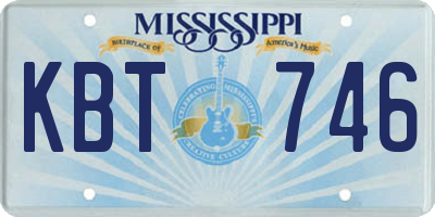 MS license plate KBT746