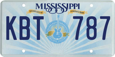 MS license plate KBT787