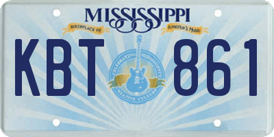 MS license plate KBT861