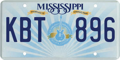 MS license plate KBT896