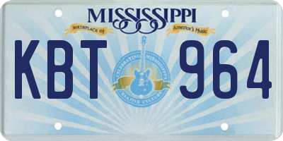 MS license plate KBT964