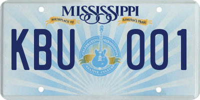 MS license plate KBU001