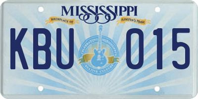 MS license plate KBU015