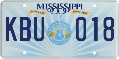 MS license plate KBU018