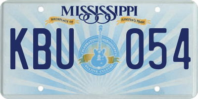 MS license plate KBU054