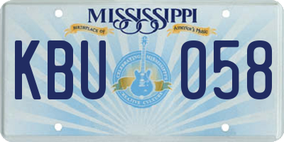 MS license plate KBU058