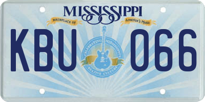 MS license plate KBU066