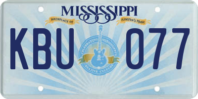MS license plate KBU077