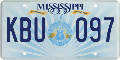 MS license plate KBU097