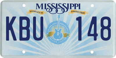 MS license plate KBU148