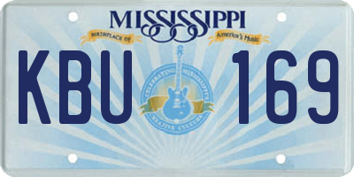 MS license plate KBU169
