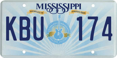MS license plate KBU174