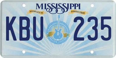 MS license plate KBU235