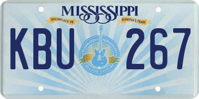 MS license plate KBU267