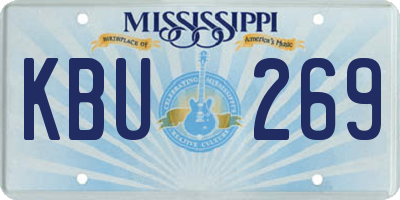 MS license plate KBU269