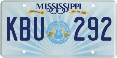MS license plate KBU292