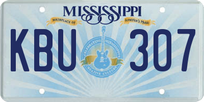 MS license plate KBU307