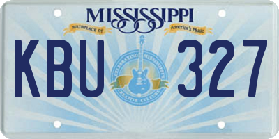 MS license plate KBU327
