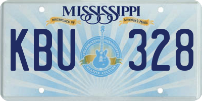 MS license plate KBU328