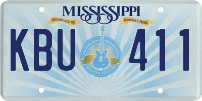 MS license plate KBU411