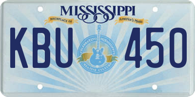 MS license plate KBU450