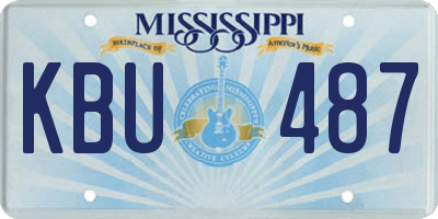 MS license plate KBU487