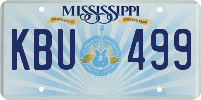MS license plate KBU499