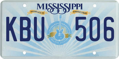 MS license plate KBU506