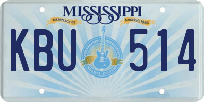 MS license plate KBU514
